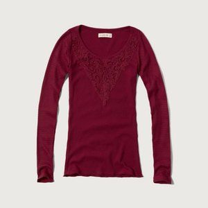 Abercrombie & Fitch Lace Trim Waffle Tee